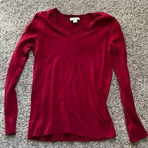 Red long sleeve thin sweater